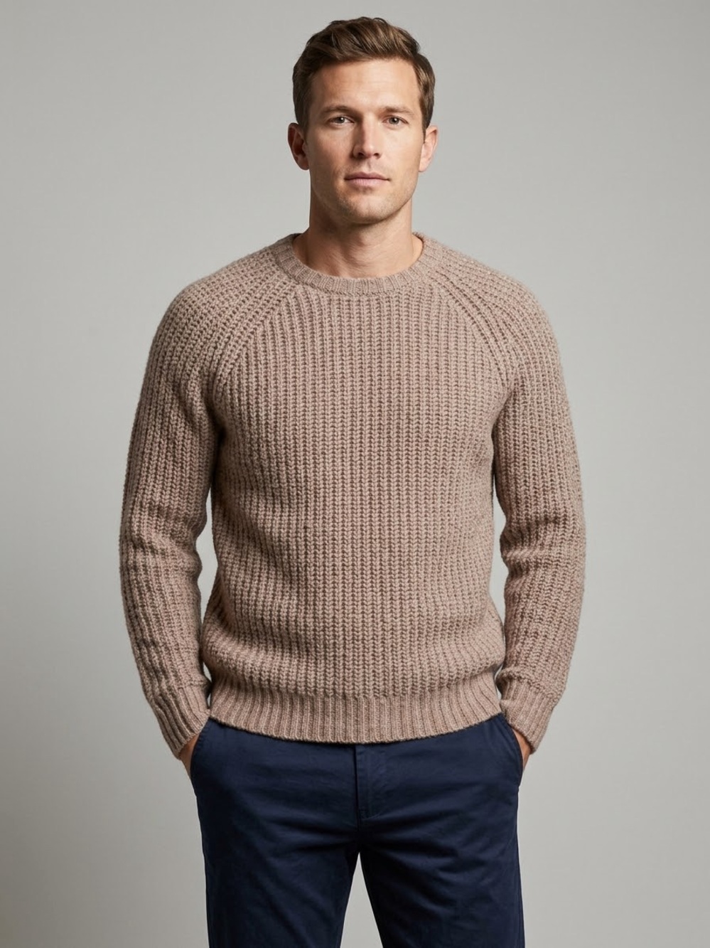 Todd Snyder Alpaca Wool Blend Chunky Ribbed Knit Crewneck Pullover Sweater Men's